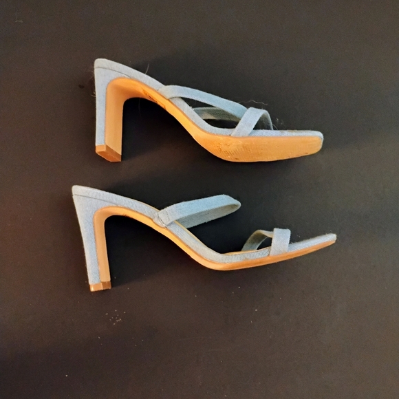 Nicole Miller NY Denim Square Toe High Heels – Size 7.5 - Picture 3 of 4